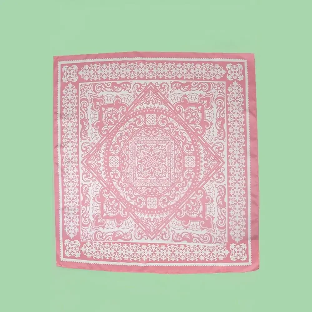 A218-S • Paisley Pink Silky Bandana Scarf - Picture 3 of 3